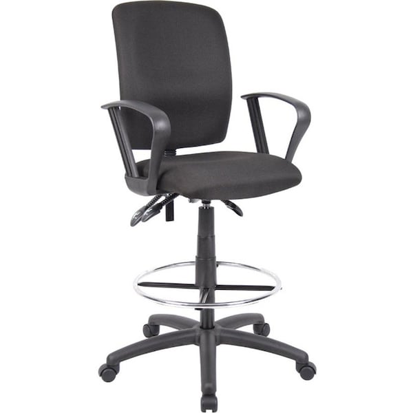 Boss Multi-Function Fabric Drafting Stool W/ Loop Arms B1637-BK - main