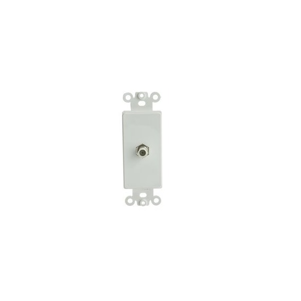 Cable Wholesale Decora Wall Plate Insert, White, F-pin Coaxial Coupler, F-Pin Female 301-1000 - main