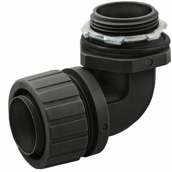 Hubbell Wiring Device-Kellems Conduit Fitting Connector, 1-1/4 in, Liquid-Tight, Nylon, Black P1259NBK - main