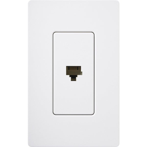 Lutron Lutron Satin Colors 1 Socket Telephone Faceplate - RJ-12 Phone - Snow SC-PJ-SW - main