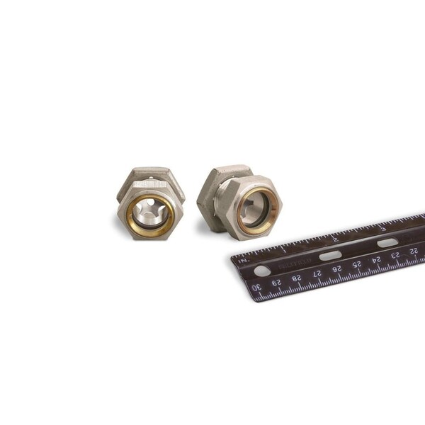 Oil-Rite Gasketed Window Sight Straight Thread - Straight w/Nut, 3/4in.-16, 15/16in., SS, 125 PSI B2396-2 - main