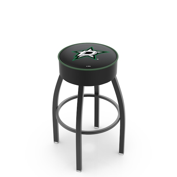 Holland Bar Stool Co 30" 4" Dallas Stars Cushion Seat, Blk Wrinkle Base Swivel Bar Stool L8B130DalSta - main