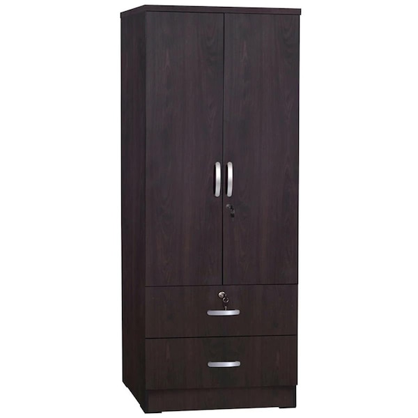 Better Home Grace Wood 2-Door Wardrobe Armoire with 2-Drawers Tobacco NW-108-TOB - main