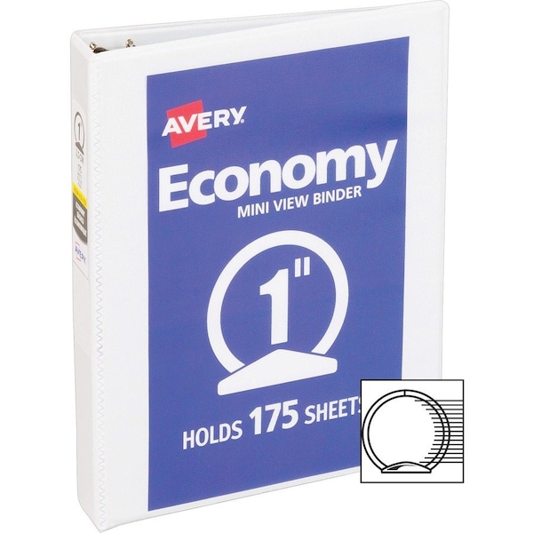 Zoro Select 1" Round Economy Binder, White, 11 x 8.5 AVE05806 - main