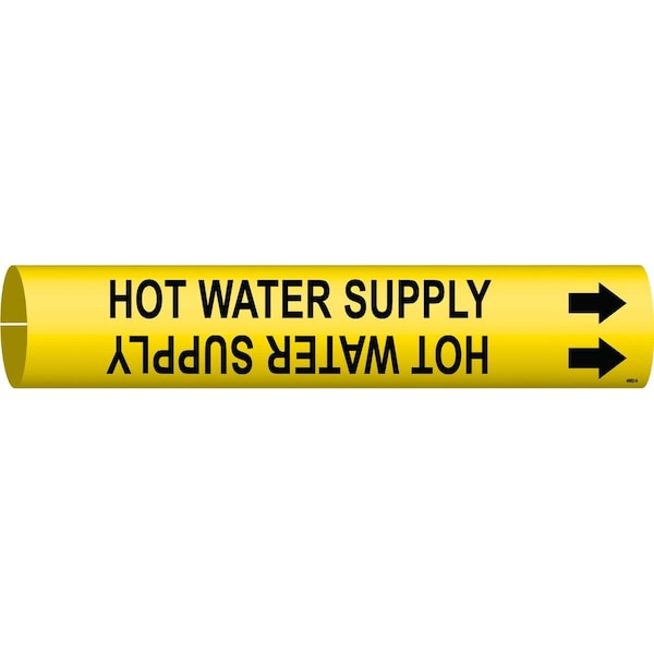 Brady Hot Water Supply Pipe Marker, 0.8125in H x 0.8125in W, Fits Pipes 0.75in Dia. Thru 1.375in Dia. 4082-A - main