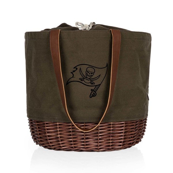 Picnic Time Family Of Brands NFL Tampa Bay Buccaneers - Coronado Canvas and Willow Basket Tote 203-00-140-304-2 - main