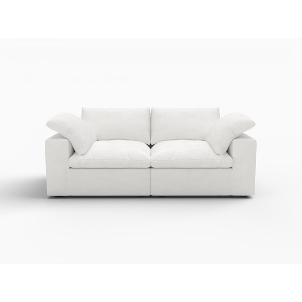 Homeroots 80" White Linen Blend Modular Sofa 714567 - main