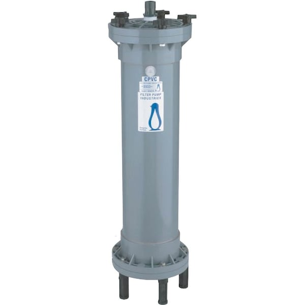 Filter Pump Chemical Filter Chamber, Single Cartridge, 25-40 GPM, 5-20in cartridge, CPVC/EPDM, 1.5in NPT, DOE 8C-10A-E - main