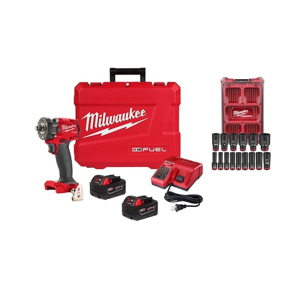 Milwaukee Tool M18 FUEL 1/2 " CPIW + SAE Socket Set 2855-22R, 49-66-6802 - main