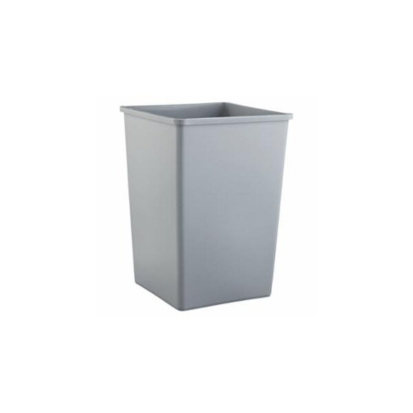 Rubbermaid Commercial Untouchable Waste Container, Square, Plastic, 35gal, Gray 640-FG395800GRAY - main