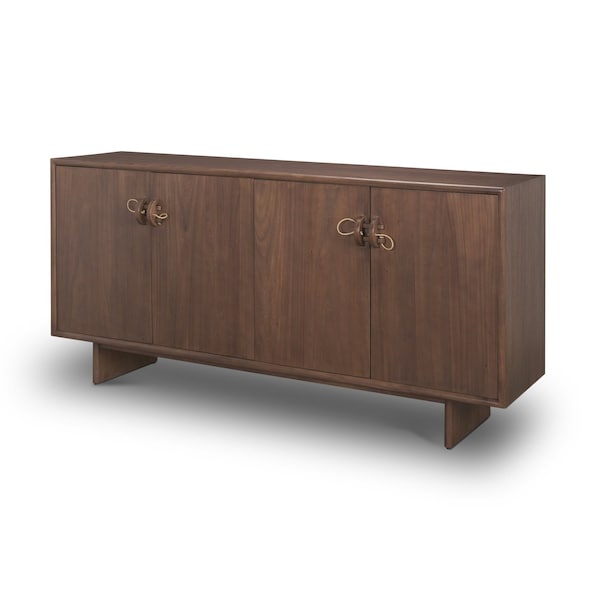 Homeroots 71in Brown Sideboard Soft Close with Four Doors 611012 - main