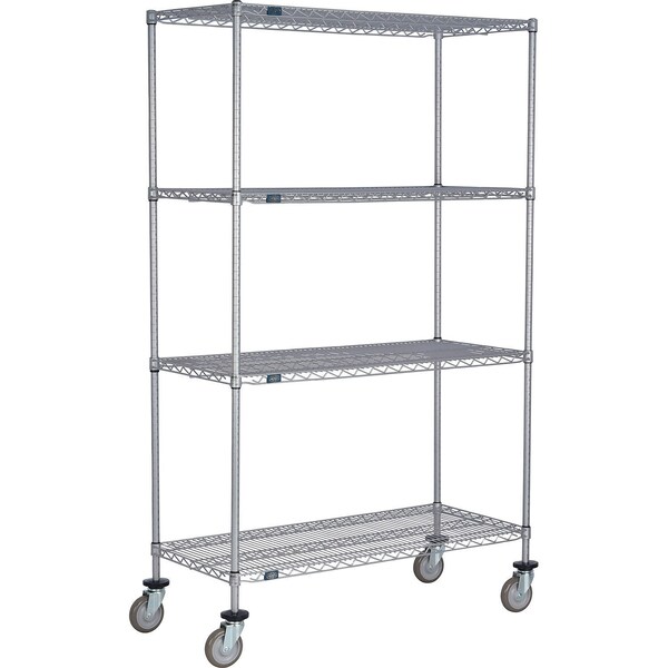 Global Industrial Nexel 4 Shelf Truck, Nexelate, 48"W x 36"D x 80"H, Polyurethane Swivel Casters B3156228 - main