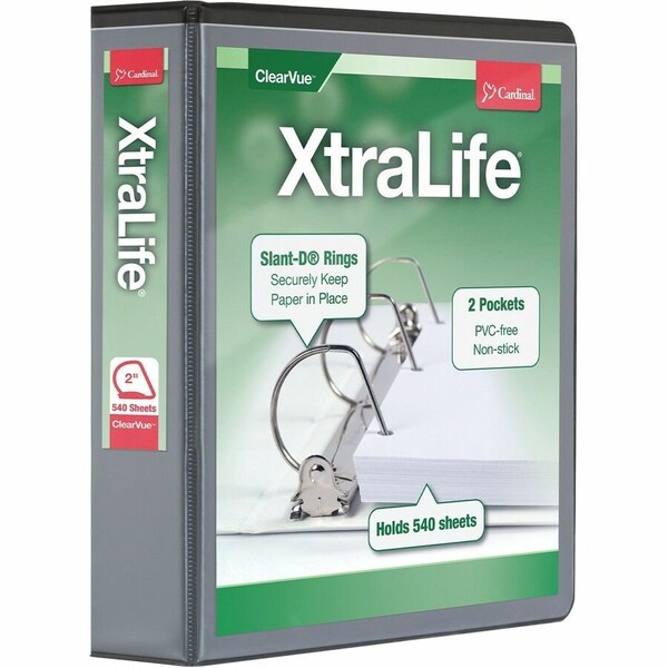 Cardinal Xtralife ClearVue Locking SlantD Binders, Black CRD26321 - main