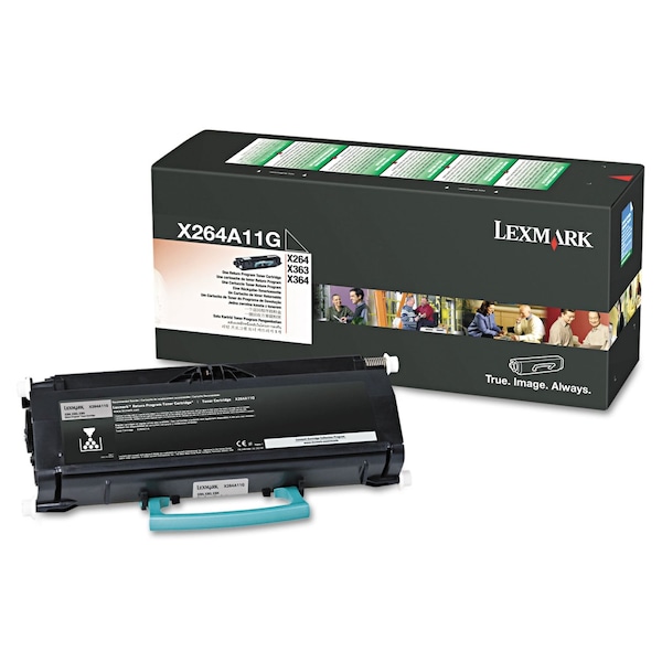 Lexmark Toner Cartridge, 3500 Page-Yield, Black, Printer Model: X264, X363, X364 X264A11G - main