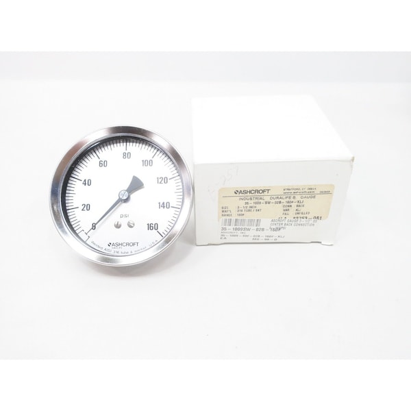 Ashcroft DURALIFE INDUSTRIAL GAUGE 3-1/2IN 0-160PSI 35-1009-SW-02B-160#-XLJ - main