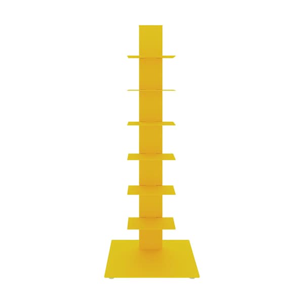 Homeroots 38" Yellow Metal Six Shelf Modern Tower Bookcase 654139 - main