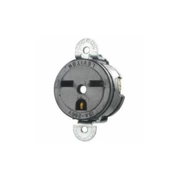 Leviton PlugsandRcptcls, 15A, 250VAC, Blk, Nylon, PK1 5658-SS - main