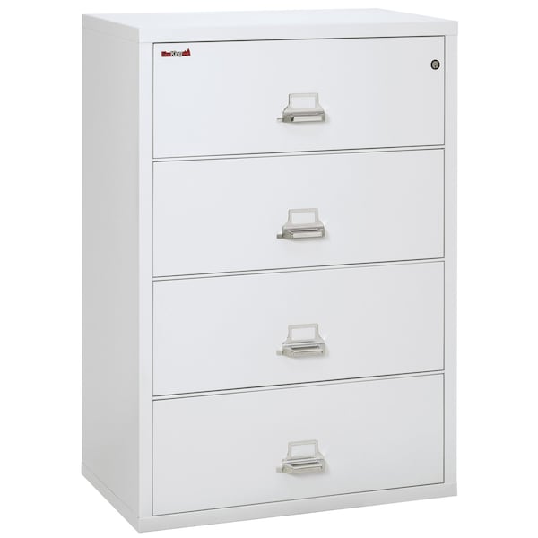 Fireking 4 Drawer, 1 Hr Fire & Impact Rated, 38" Wide Lateral Arctic White 4-3822-CAW - main