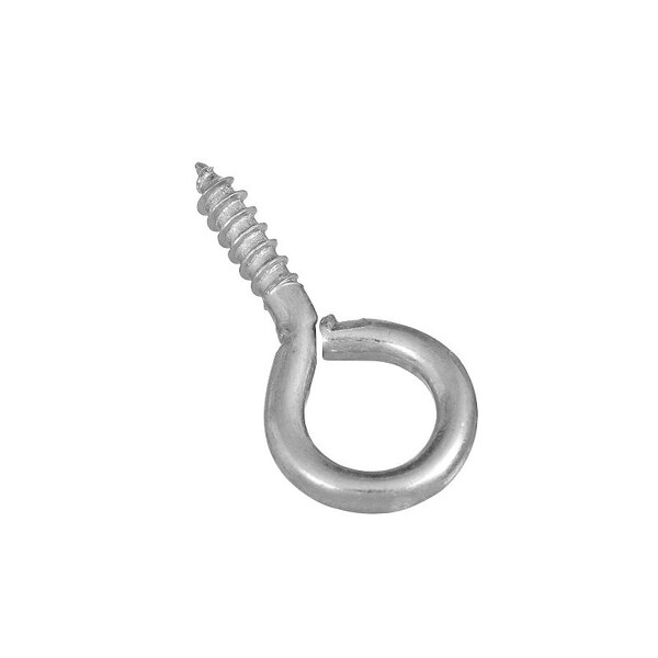 National Hardware Screw Eye, No 10, 0.56 in L Thread, 1.38 in OAL, 25 lb Working Load, Steel, Zinc N119-040 - main