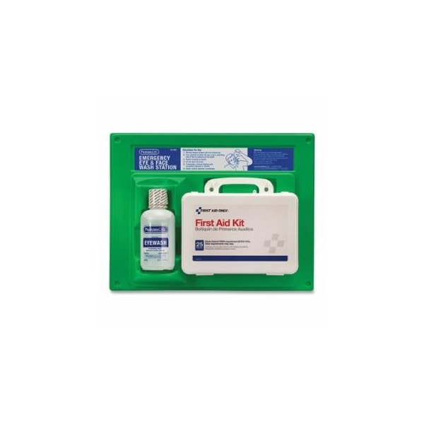 First Aid Only First Aid Kit and Eye Wash Station, 16 oz, Plastic Case 579-24-500 - main