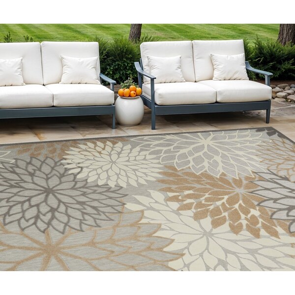 Homeroots 12' X 15' Gray And Ivory Indoor Outdoor Area Rug 521650 - main