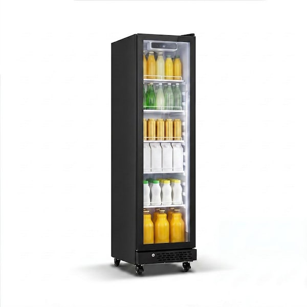 Yeego 16.93" Merchandiser Beverage Refrigerator in Black Commercial Cooler SC-180FC-ZO - main