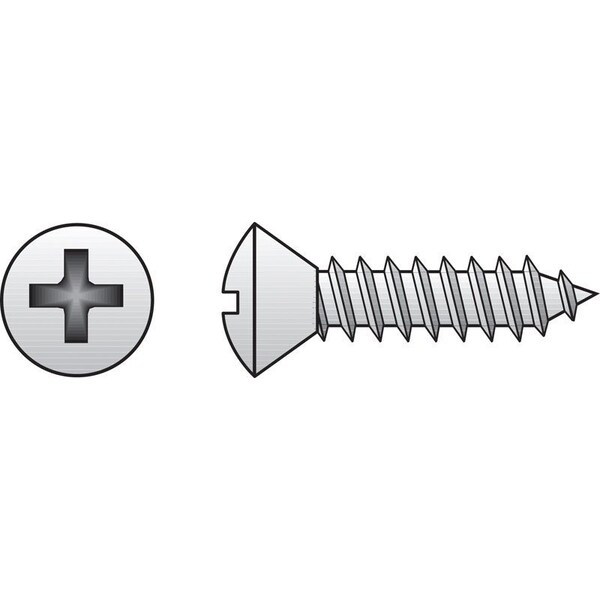 Hillman Sheet Metal Screw, Oval Head Phillips Drive, 100 PK 0823674 - main