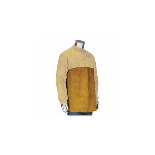 Ironcat 7001 Split Cowhide Leather Welding Bib, 24 in W x 17 in L, Cotton Strap/Snaps, Size 14 in, 813-7001/14 - main