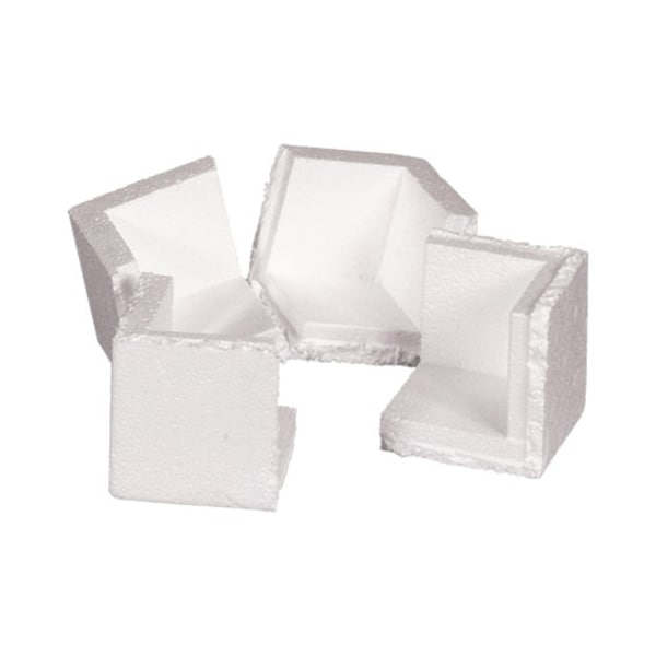 Box Packaging Foam Corners 3-3/4L x 3-3/4W x 3-3/4H White 400/Pack PF200 - main