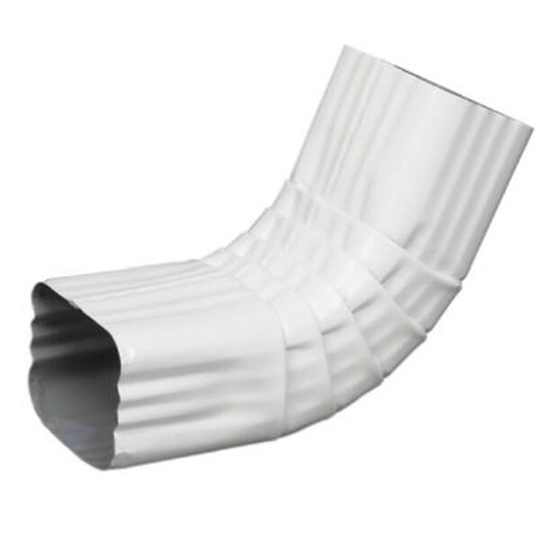 Amerimax Home Products 33064 2 x 3 in. White Galvanized Steel Gutter Front Elbow- Style A 320523 - main
