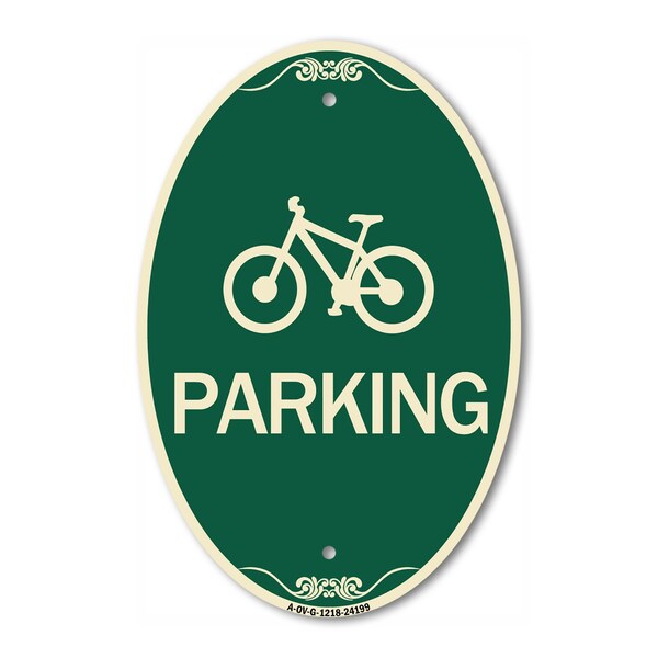 Signmission D4-3 Bicycle Parking Bicycle Symbol Parking, 12 In X 18 In Architectural, Heavy Gauge Aluminum A-OV-G-1218-24199 - main