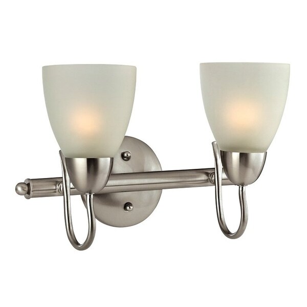 Boston Harbor Vanity Bar Fixture, 60 W, 2-Lamp, A19 or CFL Lamp, Steel Fixture, Brushed Nickel Fixture V83NK02 - main