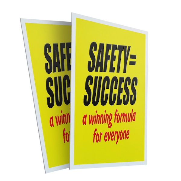 Signmission Safety=Success Winning Formula, Plastic Signs Only 24 Inch x 36 Inch, Corrugated Plastic, 2PK CSB-2436-2PACK-Safety=SuccessWinningForm - main