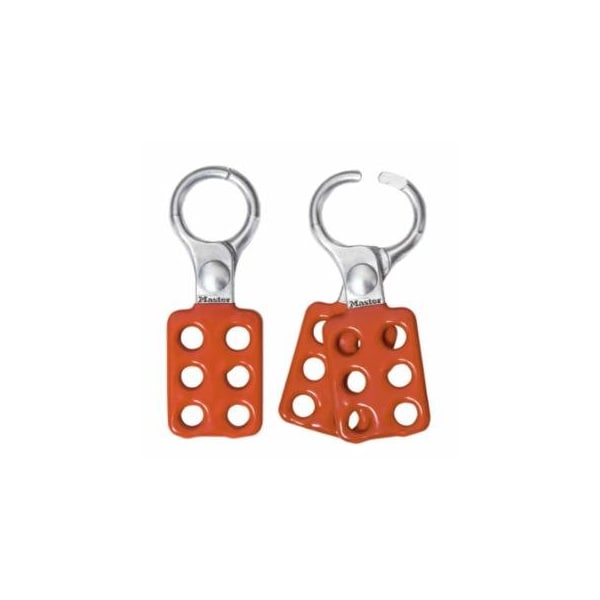 Master Lock Safety Series, Lockout Hasp, 1-1/2 in W x 4-3/8 in L, 1 in Jaw dia, Red 470-416 - main