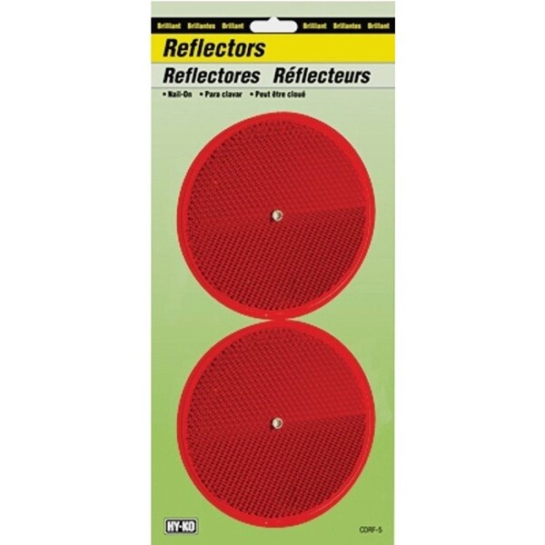 Hy-Ko Carded Reflector, 9.63 in L Post, Red Reflector CDRF-5R - main
