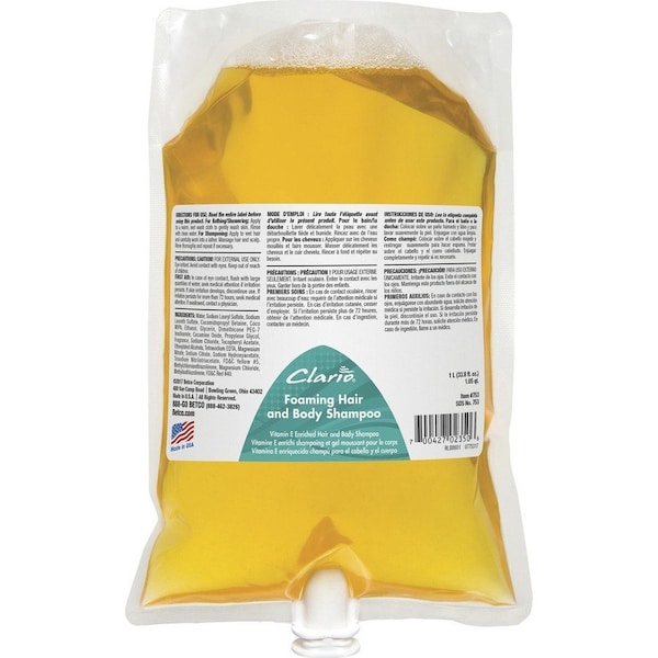 Betco Foaming Hand, Hair and Body Shampoo, Fresh, 1, 000 mL, 6PK 7532900 - main