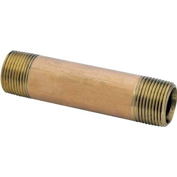 Anderson Metals Pipe Nipple, 1-1/4 in, NPT, Brass, 3 in L 38300-2030 - main