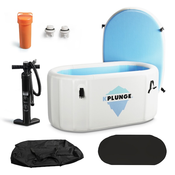 Kplunge Kodiak 1-Person Inflatable Cold Plunge, PVC Insulated Lid, Hand Pump, and Repair Kit in Gray CP-IFTUB - main