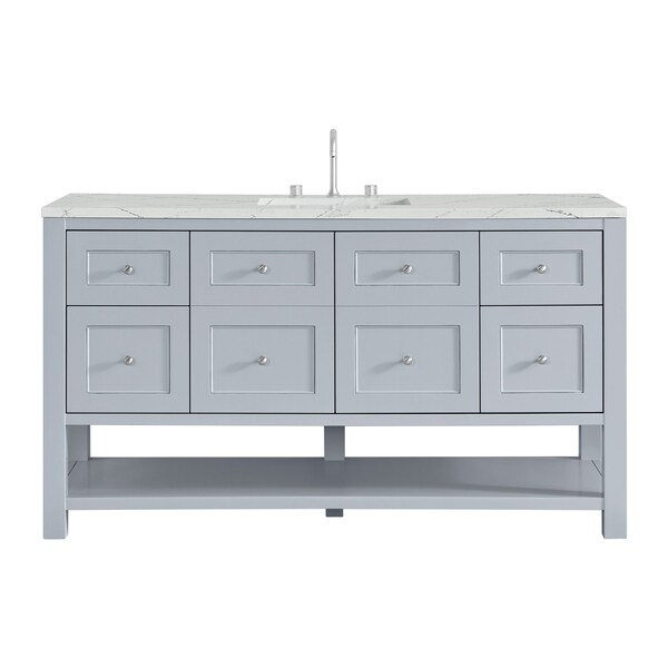 James Martin Vanities Breckenridge 60 in. Single Vanity, Serenity Blue, w/ 3 CM Ethereal Noctis Quartz Top 330-V60S-SRB-3ENC - main