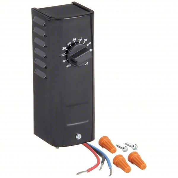 Dayton Line Voltage Mechanical Thermostat, Heat or Cool, -10 to 100F, 120 to 277V AC, 1C, 1H 2E816 - main