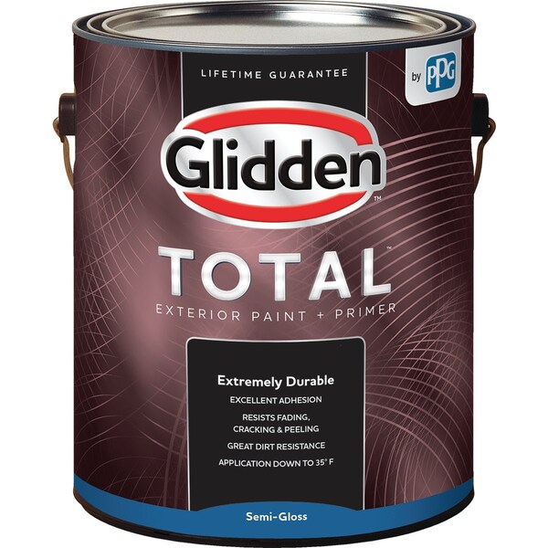 Glidden Total Exterior Paint + Primer Semi-Gloss Ultra Deep Base 1 Gallon GLTEX30DB/01 - main