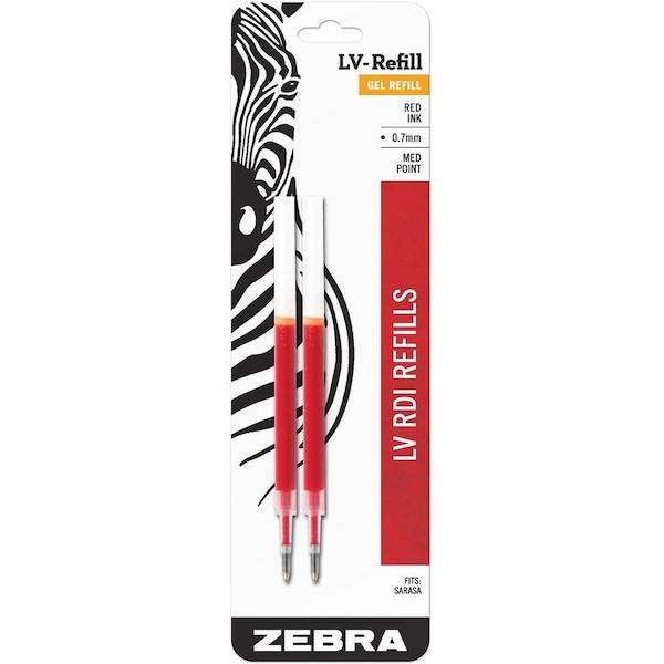 Zebra Pen Zebra Pen JF-Refill - Medium Point - Red Ink - 2-/ Pack 87032 - main