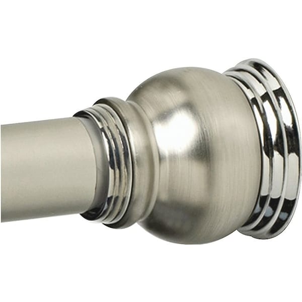 Zenna Home Zenithen Adjustable Tension Shower Rod, 72 in OAL, 1 in Dia, Aluminum, ChromeSatin Nickel 663ALNS - main