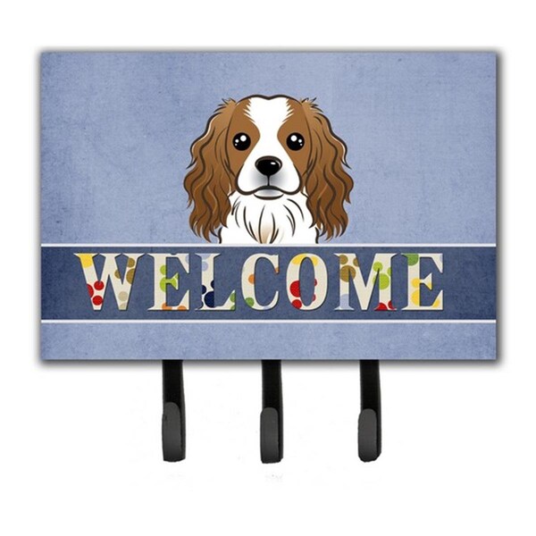 Carolines Treasures Cavalier Spaniel Welcome Leash and Key Holder BB1410TH68 - main