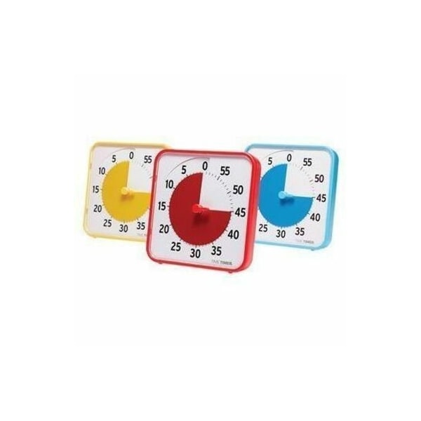 Time Timer Original 8in. Timer, Learning Center Classroom Set, Primary Colors, Set of 3 TT08B-PRM3-W - main