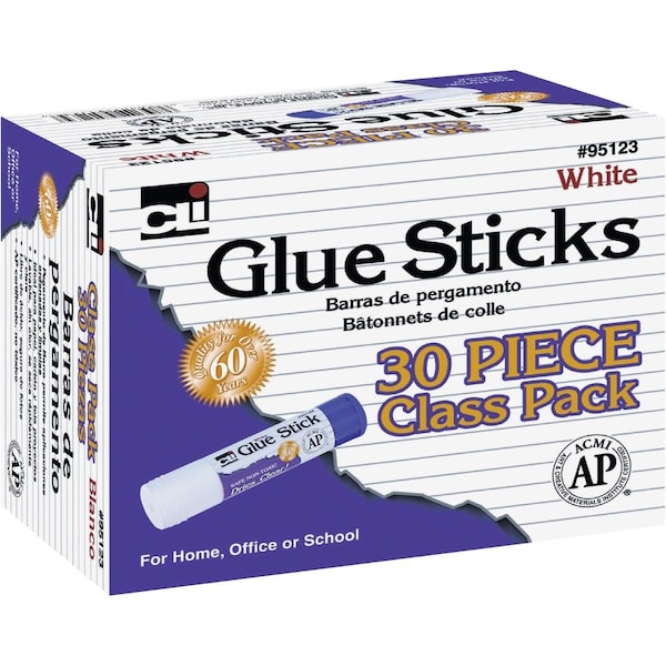 Charles Leonard Glue Sticks, Class Pack, White, 0.28 oz., PK60 95123 - main