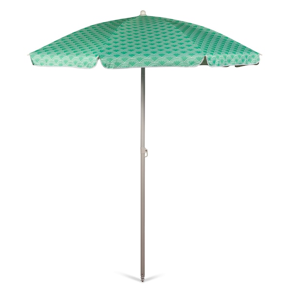 Picnic Time Family Of Brands 5.5 Ft. Portable Beach Umbrella, Mermaid Teal 822-00-331-000-0 - main