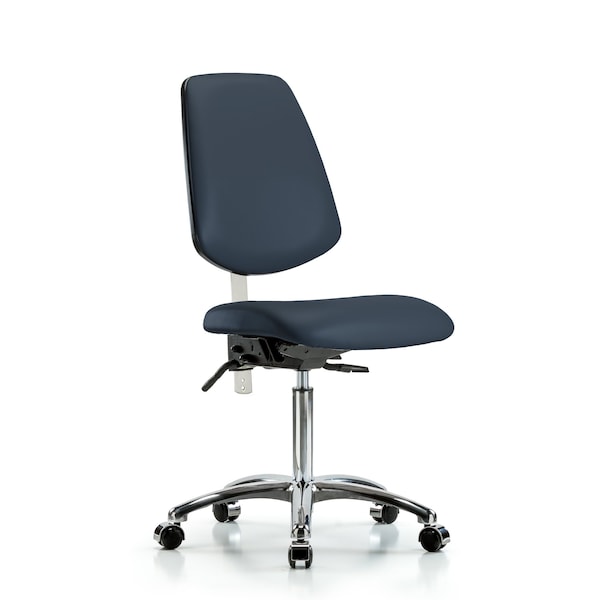 Blue Ridge Ergonomics Clean Room Chair Vin Med Ben Chair, Med, Bk, Nav, CL100, No Arms, 22" to 29" Height, Vinyl BR-NCR-VMBCH-MB-CR-T1-A0-NF-CC-8582 - main