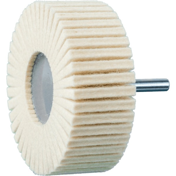 Pferd 3'' Mounted Felt Flap Wheel, 1'' Thick - 1/4'' Shank, Hard Grade 48551 - main