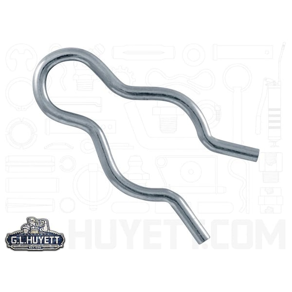 Huyett Hair Pin, Zinc Plated Spring Steel, 0.125 in Wire Dia x 2.062 in Length BPXZ-414 - main